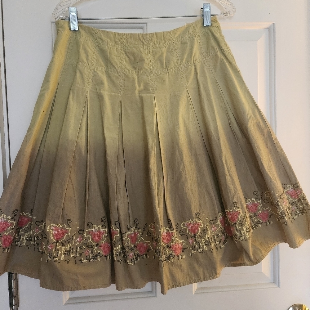 Cottagecore Talbots Tulip cotton skirt size 8 petite Needlepoint - Picture 5 of 5